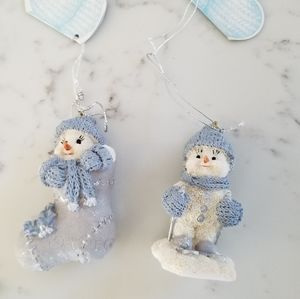 Snow Buddies Enesco Snowman Ornament Set of 2